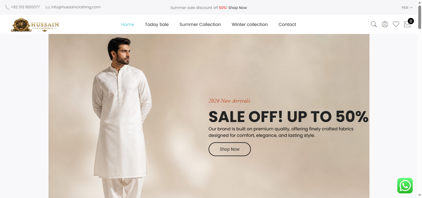 Hussain Clothing — Premium Men’s Fashion E-Commerce Website
