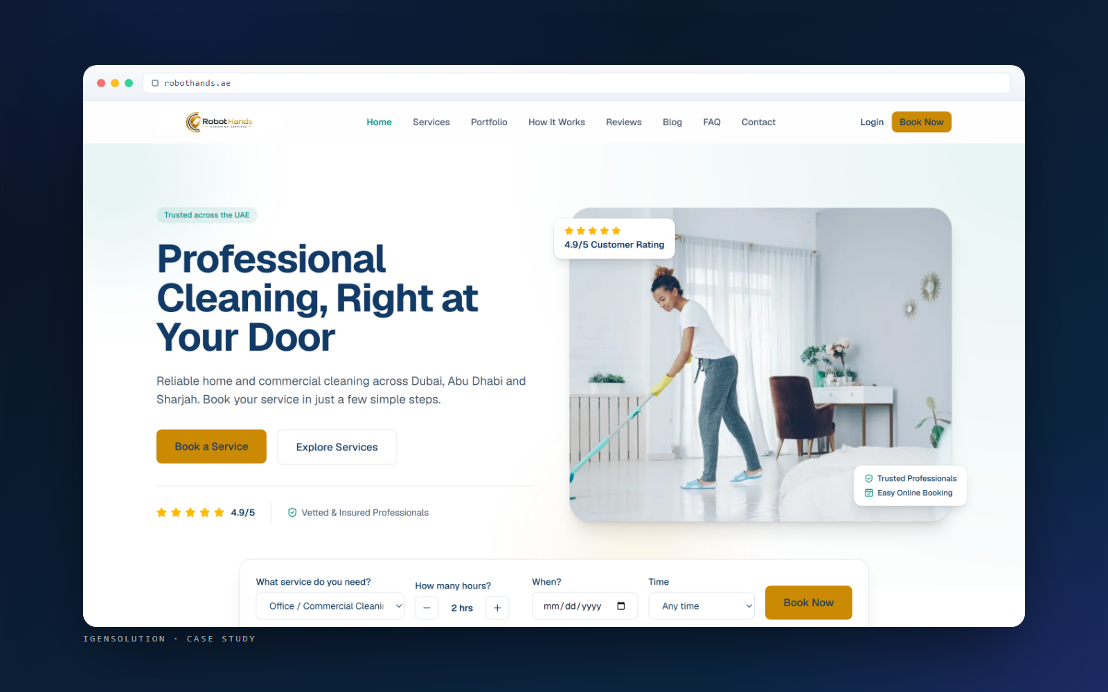 Robot Hands — On-Demand Cleaning Booking Platform